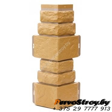 Угол для цокольного сайдинга Wellbeen Дикий камень - Камень Бежевый - изображение 1