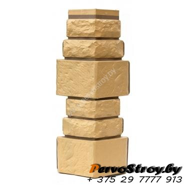 Угол для цокольного сайдинга Wellbeen Дикий камень - Камень Пустынный - изображение 1