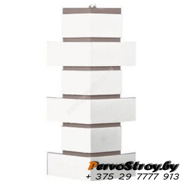 Угол для цокольного сайдинга Wellbeen Кирпич Керамический - Керамит Белый - изображение 1