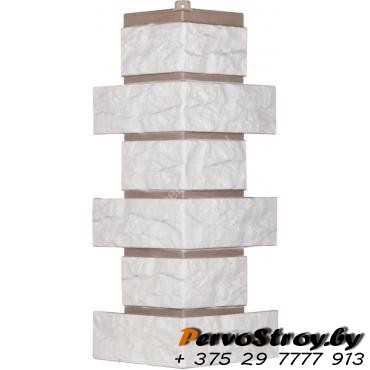 Угол для цокольного сайдинга Wellbeen Лондон Брик Кирпич - Кирпич Белый - изображение 1